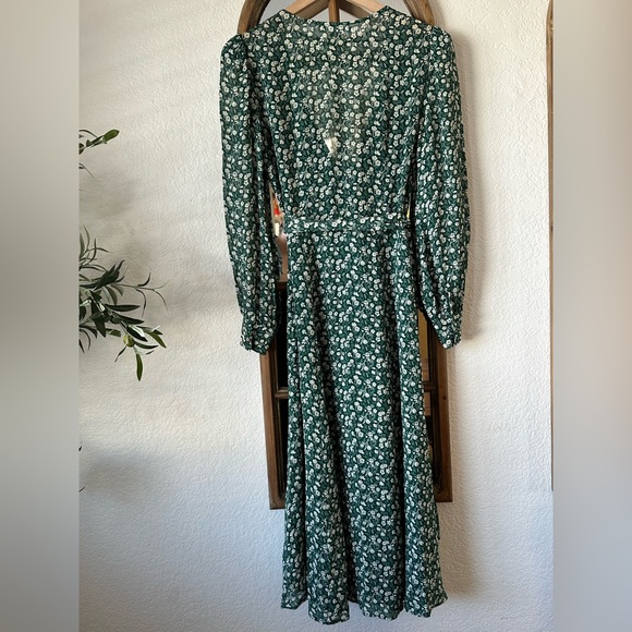Reformation Susanna Midi Dress Vancouver Green Floral Size Small - see condition - Picture 4 of 13